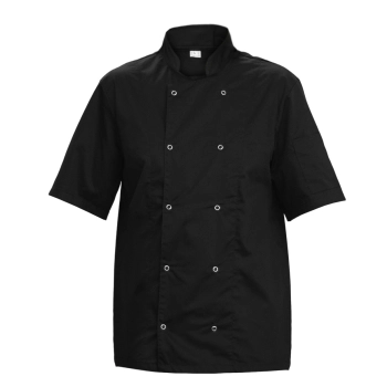 Bluza kucharska czarna na napy elastyczna krótki rękaw roz.3XL